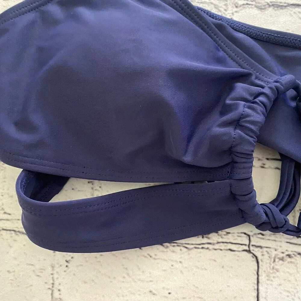 Zaful Navy Blue 2 Piece Keyhole Front Bikini Set Women's Size‎ 8/L Cut Out NWOT